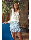 Fusta mini din sifon bleumarin FG584 - Magazin online - Boutique